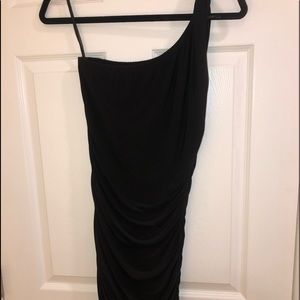 CHERYL Black Stretchy One Shoulder Dress